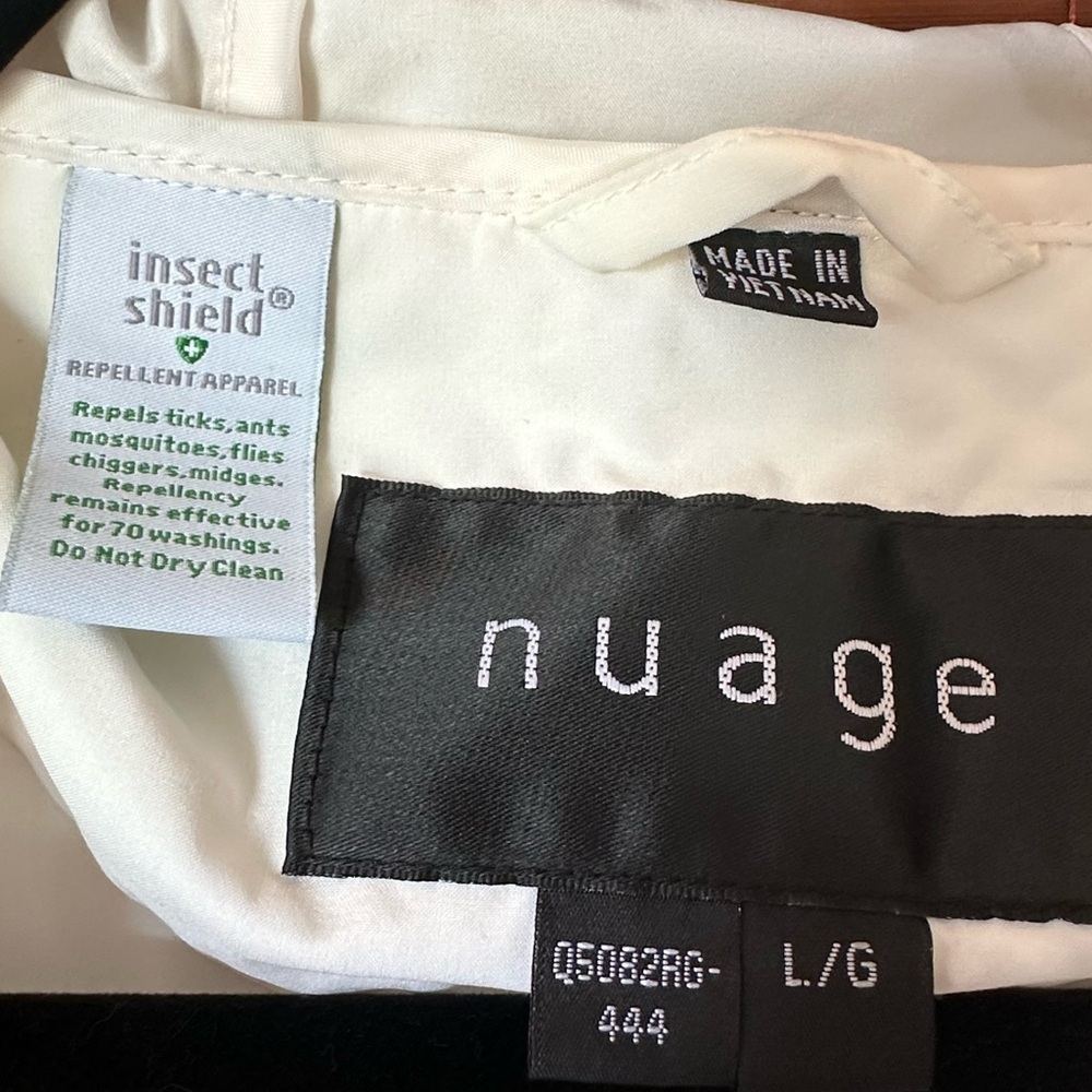 Nuage Women's Sz L Insect Repellent Packable Zip-Front Jacket White - Picture 7 of 11